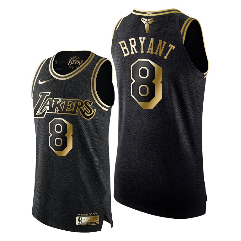 Men's Los Angeles Lakers Kobe Bryant #8 NBA Black Mamba Forever Legend Golden Edition Black Gold Basketball Jersey ZZX4883TN